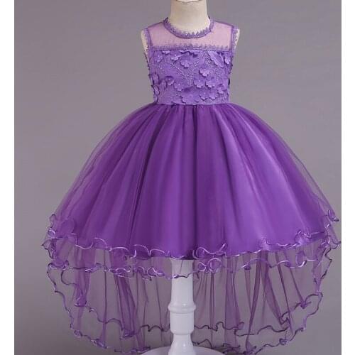 High-grade Gold wire embroidery Flower Girl Dress 2018 NEW summer Sequined Wedding Drag the floor Party Dress Princess Dresses