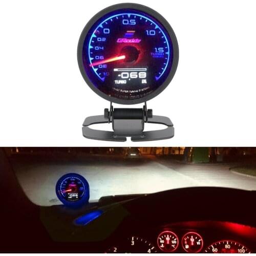 Voltage Display LCD Digital Display 7 Color Car Gauge Turbo Boost Gauge Racing Gauge