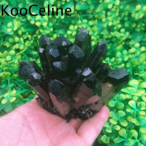 1pc Natural Crystals Smoky Quartz Cluster Freeform Energy Reiki Stones Room Home Office Aquarium Decoration Accessories Gemstone