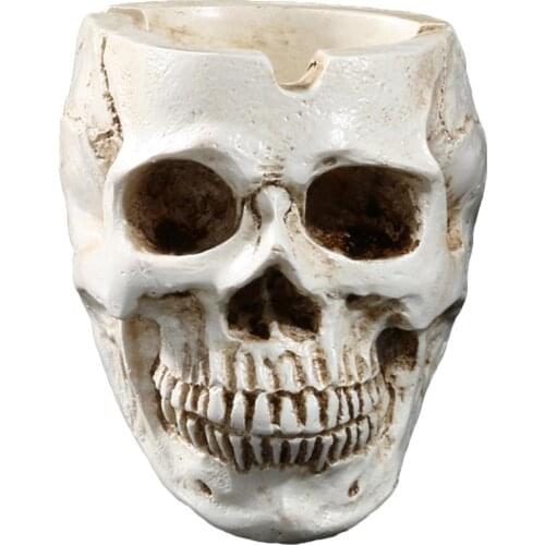 1pc Skull Ashtray Spooky Resin Halloween Decors Bar Decors Smoking Room Accessories For Haunted House Office Bar Home