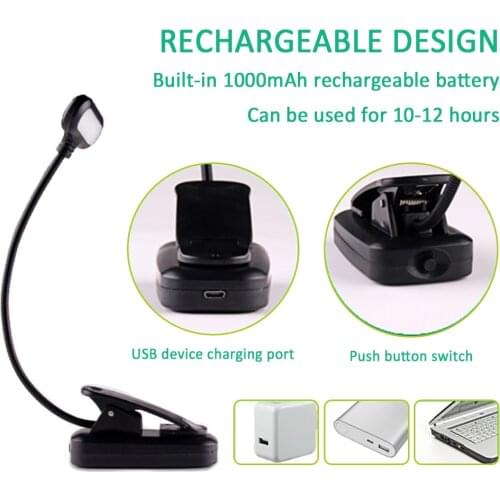 1W LED Desk Lamp Book Lamp Bedside Lamp Eye Protection Portable Study Home Decor Flexible Chargable USB