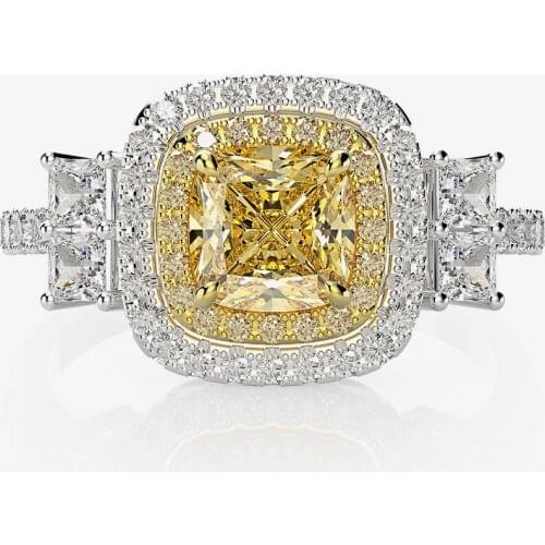 925 Sterling Silver Wedding Rings For Women 6*6 AAAAA CZ Engagement Ring Set Classic Jewelry