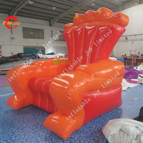 Free air ship to door, 2mH giant inflatable throne chair for birthday party, air tight advertising inflatable chair for sale