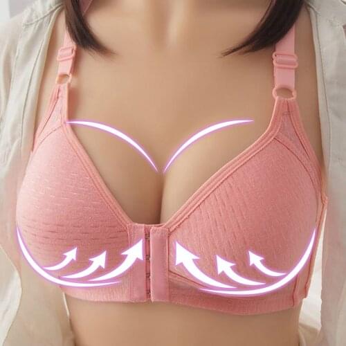 Fashion Bra Spring Autumn Seamless Sexy Front Button Bra Push Up Underwear Buckle Female Plus Size Wire Free Small Chest Bra