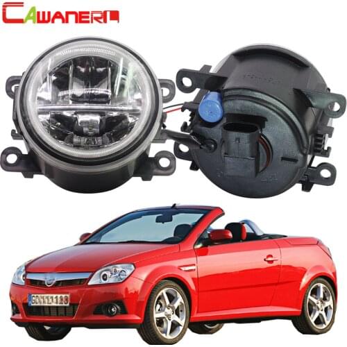 Cawanerl For Opel Tigra TwinTop Convertible 2004 2005 2006 Car H11 LED Lamp Fog Light + Angel Eye Daytime Running Light DRL 12V