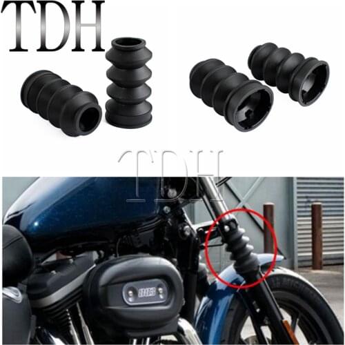 Black Motorcycle 39mm Fork Tube Cover Fork Cover Gaiters Gators Boots For Harley Sportster XL883 1200 1987-UP