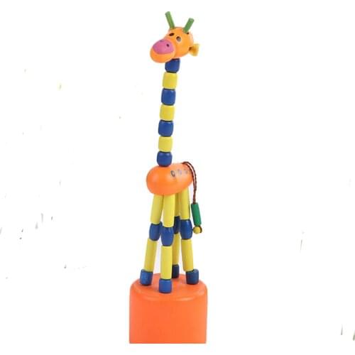 Children Wooden Toys Swing and Dance Cartoon Animal Giraffe Educational Model For Kids