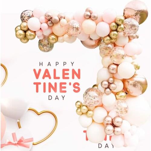 Rose Gold Balloon Arch Garland Kit Confetti Balloons For Wedding Bridal Birthday Party Balloon Arch Set Decors Baby Shower Girl