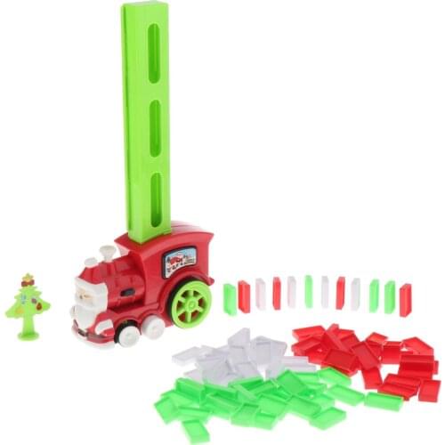 Electric Domino Train Toy Automatic Set Up Dominoes Bricks with Sound & Lights