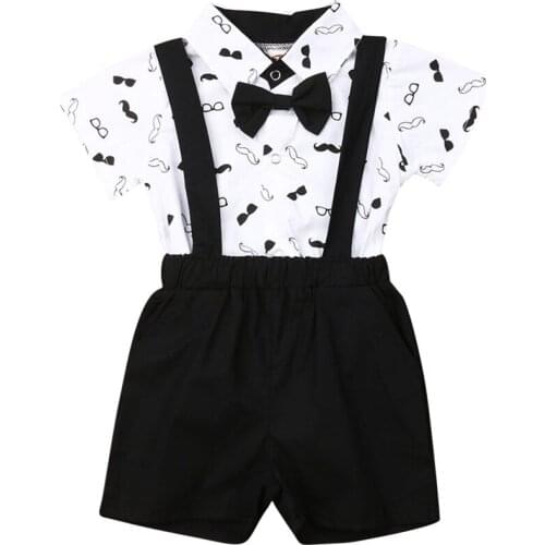 Baby Boy Wedding Formal Party Bow Tie Suit Outfit 0-24m Baby Boys Clothing