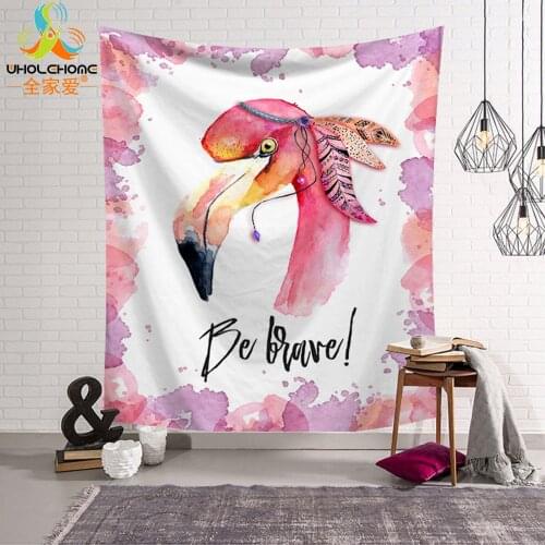 Flamingo Tapestry Wall Hanging Art Blanket Home Decor Table Wall Protection Rectangle Multifunctional Polyester Towel Carpet
