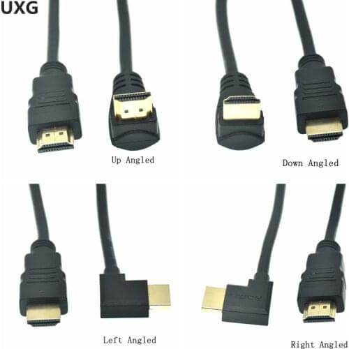 15cm-1.5m HD-A Male To HD-Down & Up & Left & Right Angled 90 Degree Male HD Extension Cable HDMI-compatible-1.4v Angled Cable