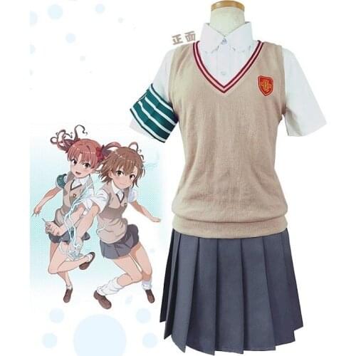 Anime Toaru Kagaku no Railgun Cosplay Costume Misaka Mikoto Cosplay Shirai Kuroko Cosplay Costume Women Girls School Uniform