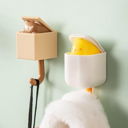 Creative Probe Cat Hook Strong and Seamless Hooks Cute Dormitory Bedroom Door Hangers Bathroom Accessories Wall Hooks Decorative