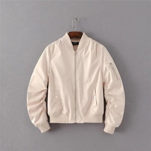 Womens Coat Jacket Spring Autumn Stand Collar Long Sleeve Zipper Casual Coats Tops Female Sweatshirt Baseball Uniform 2020 K65