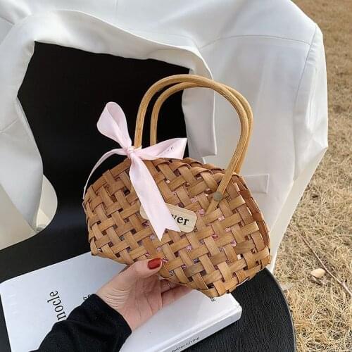 Summer Female Straw Bag Small Hollow Out Luxury Designer Handbag Bow Travel Beach Bag Tide Famous Women Brand Handbags 2021 Z110