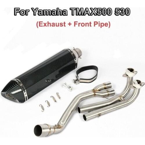 Modified Motorcycle Exhaust Front Link Pipe Full System Pipe Escape Slip-on For Yamaha TMAX530 TMAX 500 T MAX530 TMAX 530 470mm
