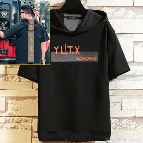 Mens summer new oversized short-sleeved hooded t-shirt plus fat increase the thinning 160kg trendy fat half-sleeved shirt 10xl