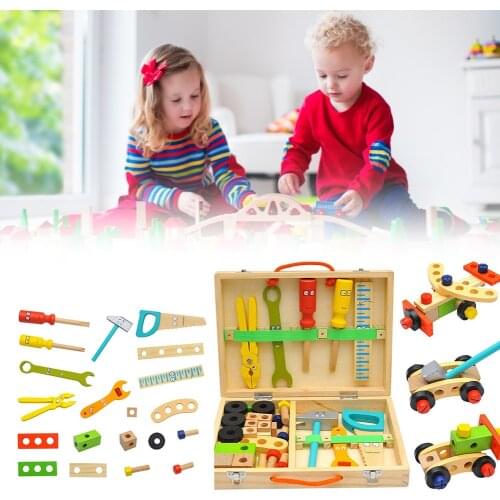 Simulation Wooden Repair Tool Nut Disassembly Children DIY Toy Repair Kit Set Boy House Toy Birthday Gift