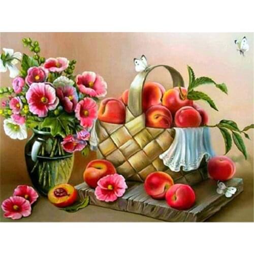 Fruit DIY Embroidery 11CT Cross Stitch Kits Needlework Craft Set Printed Canvas Cotton Thread Home Decoration Wholesale Design