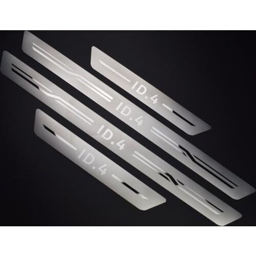 Stainless Steel Door Sill Scuff Plate Stickers for 2020-2022 Volkswagen ID.4 Accessories VW ID4 Styling