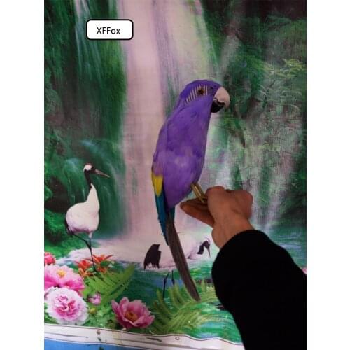 New real life purple parrot model foam&feather simulation parrot bird gift about 42cm xf0227