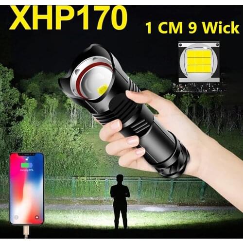New Upgrade XHP160 Powerful LED Flashlight Torch XHP50.2 Rechargeable Usb Tactical Flashlight 18650 Outdoor Lighting Flash Light