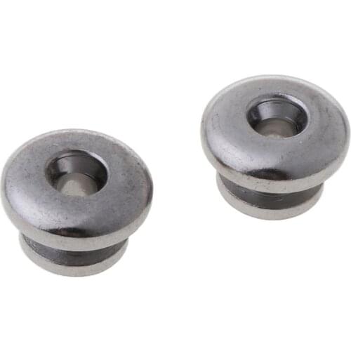OOTDTY 2 Chrome Strap Button Locks Washer Screws Replacement Part For Mandolin Guitar