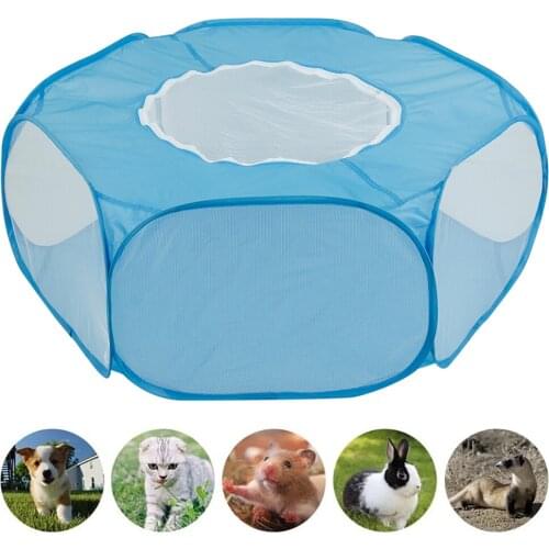 Small Dog Cage Tent Breathable Pet Playpen Pop Open Outdoor Exercise Fence Portable Yard Fences for Rabbit Hamster Hedgehog