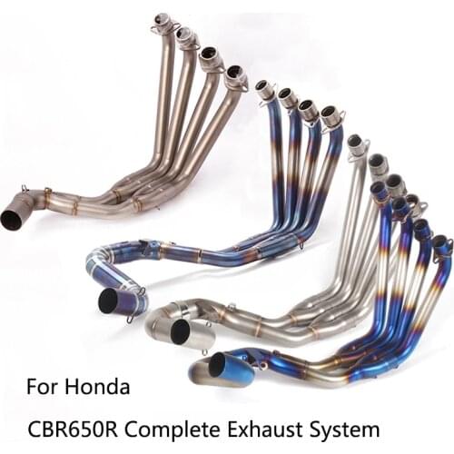 Complete Exhaust System for Honda CBR650R Motorcycle Header Link Pipe Slip On 51mm Exhaust Pipe Stainless Steel Titanium Alloy