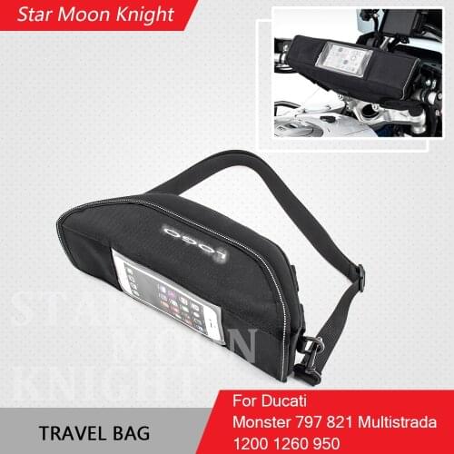 Hot Motorcycle Handlebar Bag for Ducati Monster 797 821 Multistrada 1200 1260 950 storage bag Waterproof Travel Storage Bag