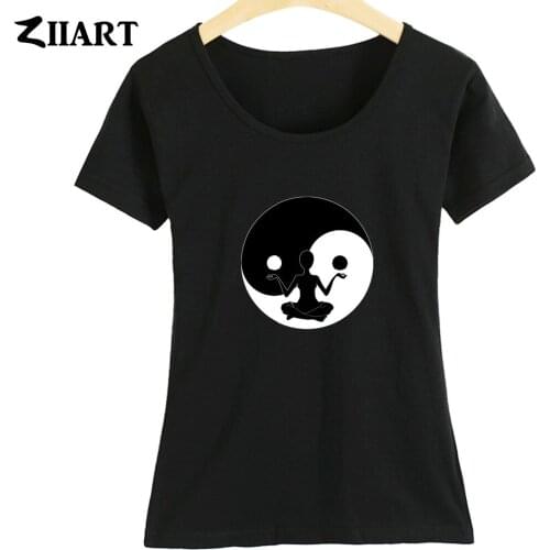 LOST DHARMA Yoga lotus Tai Chi Ba Gua Yin Yang Tai ji Space Time I Ego Self God Girl Woman Summer Short-Sleeve T-Shirts ZIIART