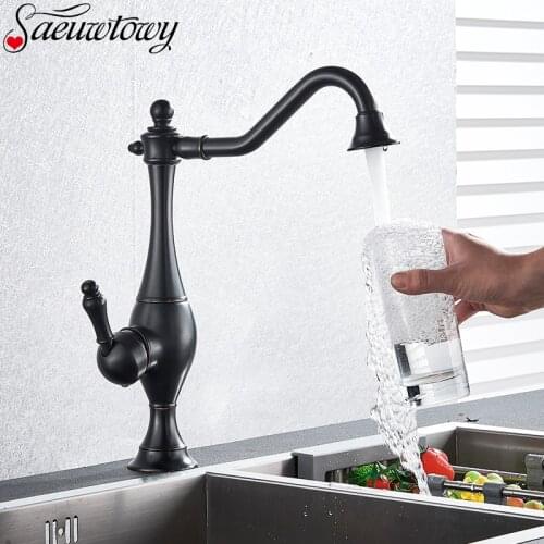 Kitchen Faucets Black/Brushed Gold 360 Rotate Kitchen Mixer Faucet Cold Hot Water Crane Sink Taps High Style Basin Faucet