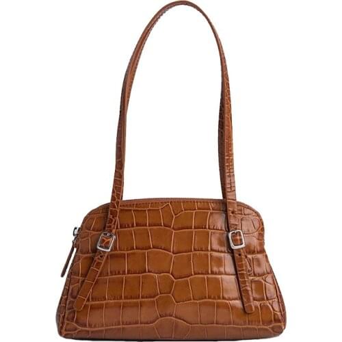 Crocodile Pattern PU Leather Handbag Female Shoulder Bag Fashion Ladies Armpit Bag Retro Casual Women Tote Small Clutch Dropship