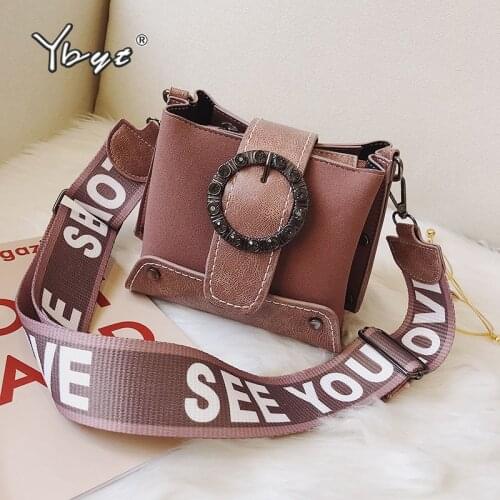 Vintage Casual Nubuck PU Leather Women Shoulder Bucket Bags Rivet Small Handbags And Purses Wide Strap Female Messenger Tote Bag