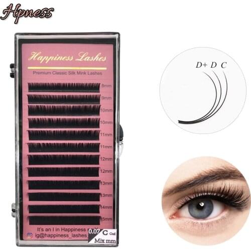 Premium Wholesale High Quality Eyelash Extension Individual Natural Classic Mink 8-15mm Mixed Length C/D/D+Curl All Size