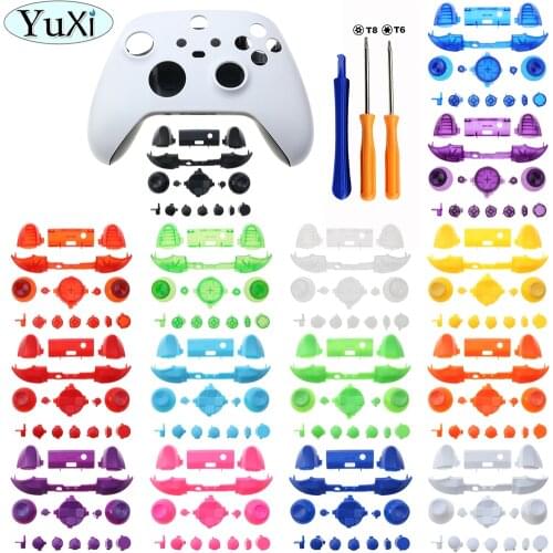 YuXi Repair Part For Xbox Series X S Controller Front Housing Shell Back Case Cover LB RB Bumper Power Button LT RT Trigger/Tool