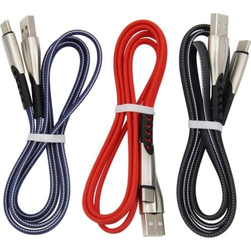 1m Zn-alloy Braided Android Data Micro USB Type C Fast Charging Cable Charger for iPhone X 11 XR Max Samsung Huawei Xiaomi mi8