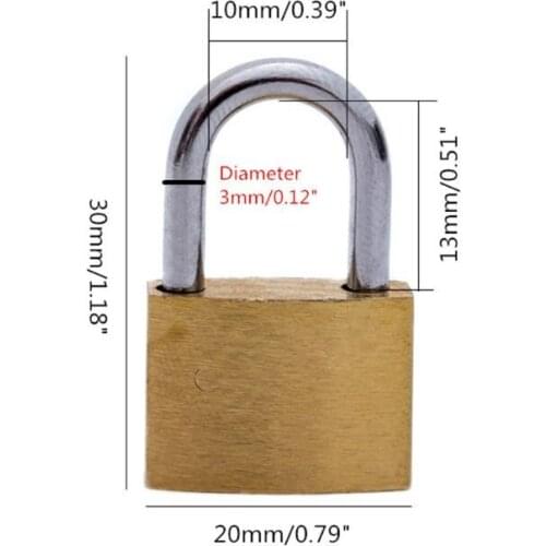 1pc 20mm Small Copper Lock with Keys Luggage Case Padlock Storage Lockers Mini Padlock Home Improvement Hardware