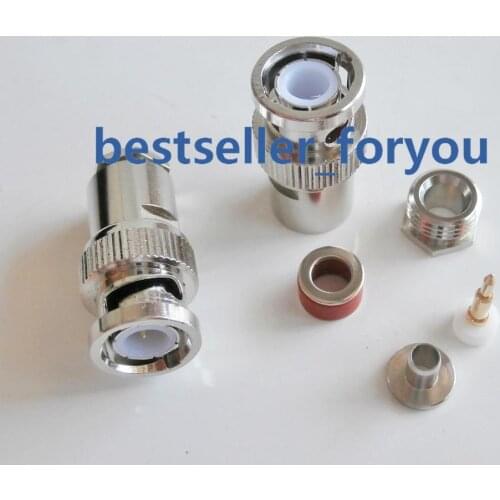 1Pcs BNC Q9 Male Plug Clamp RG8Pcs RG59 LMR240 Cable Straight RF Connector