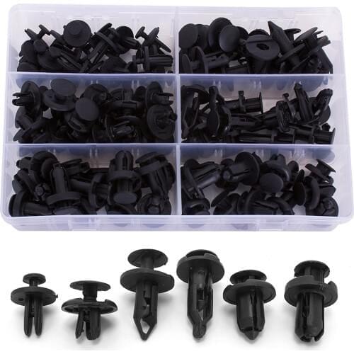 102pcs 6.3mm 8mm 9mm 10mm Auto Fastener Clip Mixed Car Body Push Retainer Pin Rivet Bumper Door Trim Panel Retainer Fastener Kit