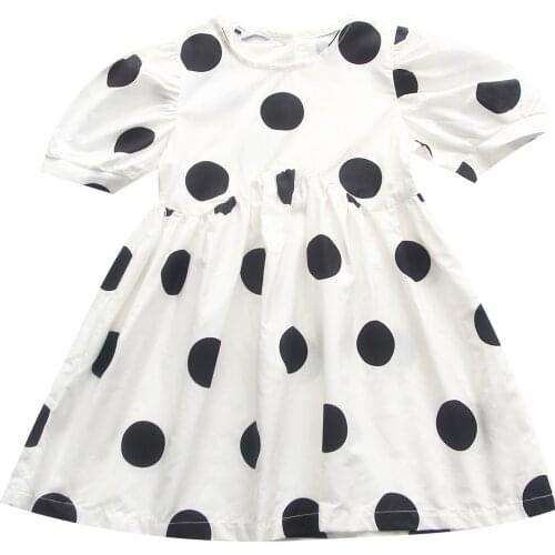 2021 Baby Girls Summer 95% Cotton Dot Dress Kids Preppy Style Dresses Children Princess Evening Birthday Party Vestido Clothing