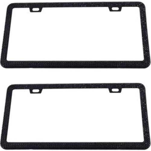 3D Blingbling Rhinestone License Plate Frame Durable Personalized Car Accessories 2 Holes Easy Installation