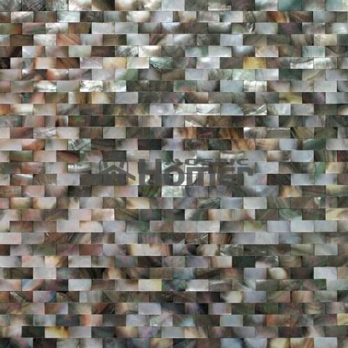 Free Shipping , black mother of pearl tile brick for bathroom wall and floor tiles, HM1017