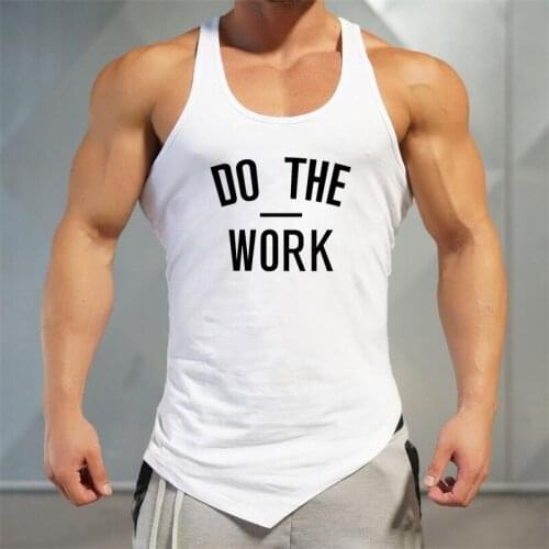 Bodybuilding Stringer Tank Top Men Brand DO THE WORK Gym Fitness Clothing Slim fit Singlet Sleeveless shirt Workout Muscle Vest