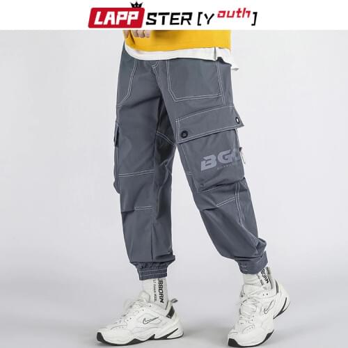 LAPPSTER-Youth Men Streetwear Patchwork Cargo Pants 2021 Mens Spring Sweatpants Printed Fashions Joggers Male Japanese Trousers