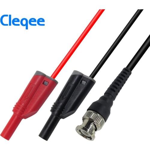 Cleqee P1010 BNC Q9 To Dual 4mm Stackable Shrouded Banana Plug with Test Leads Probe Cable 120CM