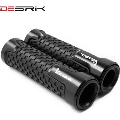 DESRIK Motorcycle 22mm CNC Rubber Gel Handle Bar Grip Hand Grips For Vespa Scooter LT LX GT GTS GTV 300 250 125 200 Sprint 150