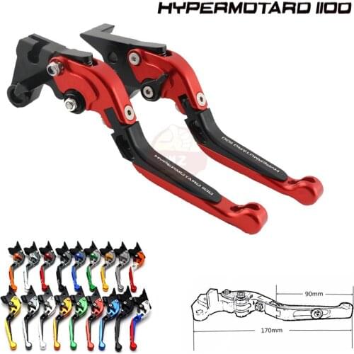 For Ducati HYPERMOTARD 1100 / S / EVO SP 2007 2008 2009 2010 2011 2012 Foldable and extendable brake clutch lever
