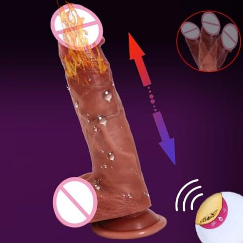 Realistic Vibrating Dildo Sex toys for women Heated Rotation Telescopic Dildo Vibrator Powerful Multi Vibration Adult Gay toys